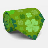 Cravate Clovers verts, Lucky Clovers, Saint Patrick's Day (Roulé)