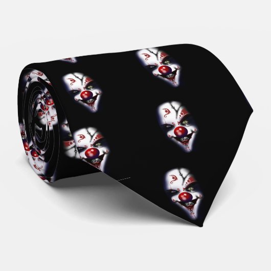 Cravate clown mauvais Halloween effrayant (Roulé)