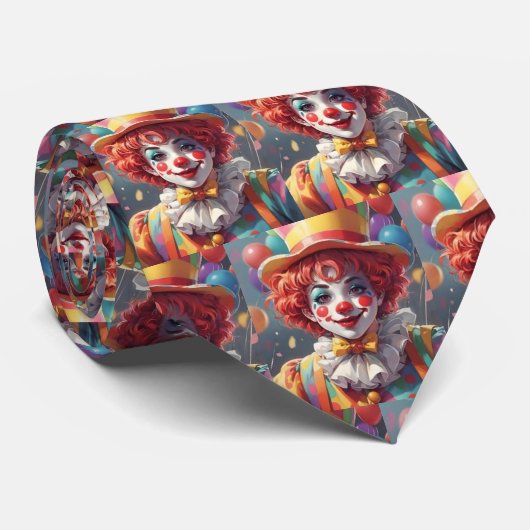 Cravate Clowns Fête d'anniversaire (Roulé)