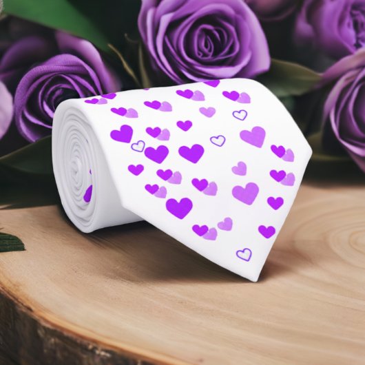 Cravate Cluster de coeur pourpre