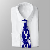 Cravate Coastal Blue White Lobster Pattern (Attaché)