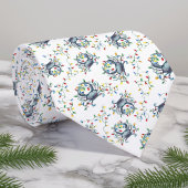 Cravate Coastal Crab Christmas Lights Monogram