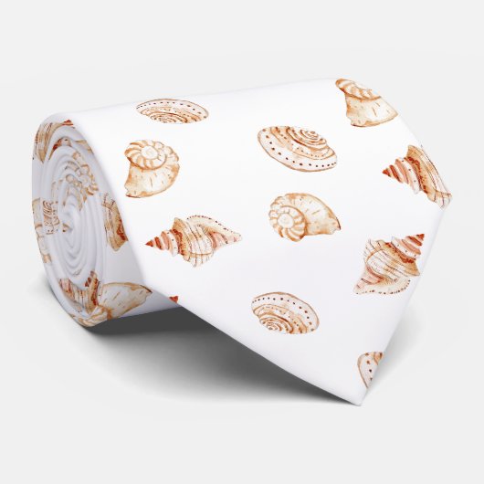 Cravate Coastal Seashell Oceanside Beach Nautical (Roulé)