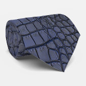 Cravate Cobalt Alligator Skin (Roulé)