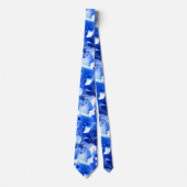 Cravate Cobalt bleu floral élégant bleu hydrangées (Devant)