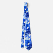Cravate Cobalt bleu floral élégant bleu hydrangées (Dos)
