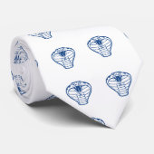 Cravate Cobra Serpent bleu Illustration Animal Boa vénomou (Roulé)
