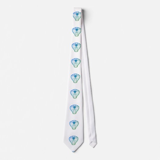 Cravate Cobra serpent Green Illustration Boa Reptile (Devant)