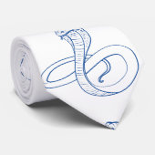 Cravate Cobra serpent roi Bleu Boa Venomère (Roulé)