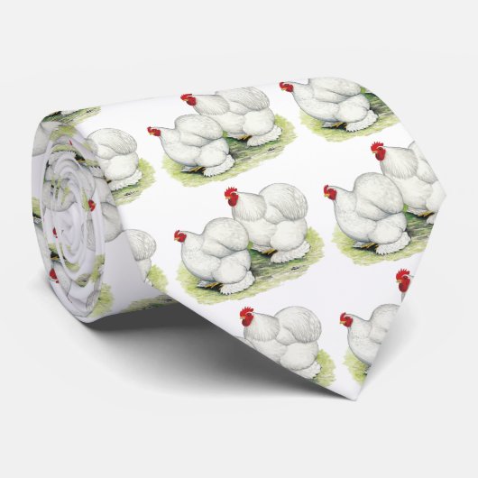 Cravate Cochin : Bantams blancs (Roulé)