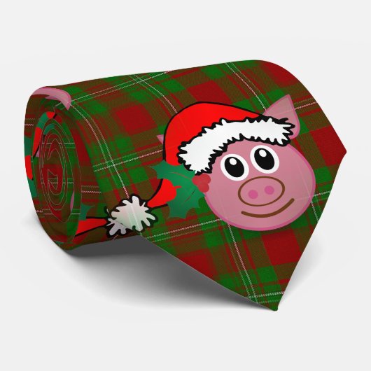 Cravate cochon de noël (Roulé)