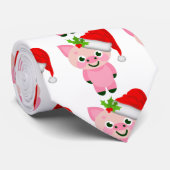 Cravate cochon de noël santa claus (Roulé)