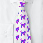 Cravate Cockapoo Chien Silhouette rose et bleu Abstrait<br><div class="desc">Cockapoo chien silhouette fou rose chaud et bleu abstrait design motif. Un cadeau parfait pour n'importe quel papa chien.</div>