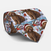 Cravate Cockapoo Winter Wonderland Christmas Joy (Roulé)