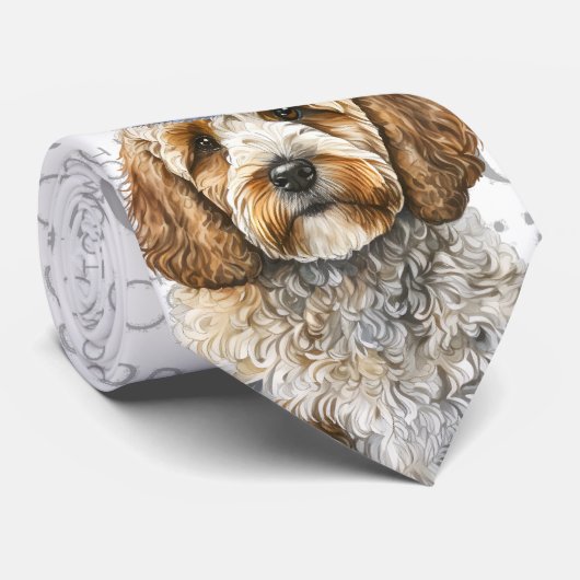 Cravate Cockapoo Woof Amoureux de les chiens de Noël (Roulé)