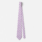 Cravate Cocker Chien Espagnol Silhouette Purple Blanc Cou (Devant)