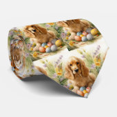 Cravate Cocker Spaniel avec œufs de Pâques de vacances (Roulé)