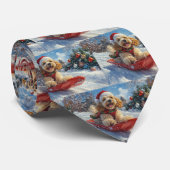 Cravate Cocker Spaniel Chien dans Sledge Let it neige Noël (Roulé)