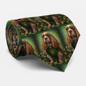 Cravate Cocker Spaniel Chien en robe de fête St. Patrick (Roulé)