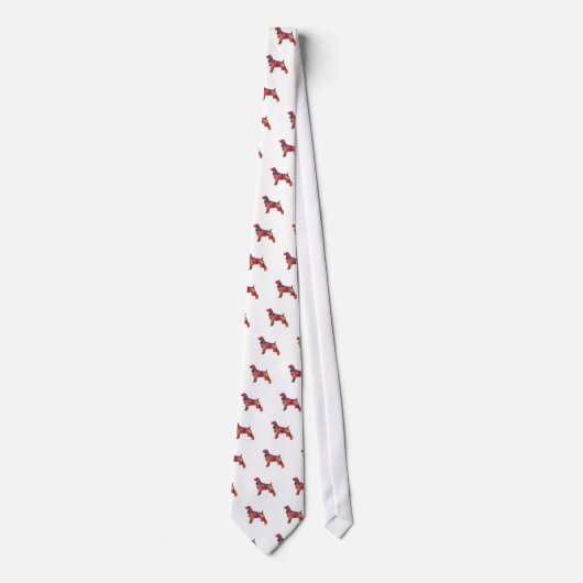 Cravate Cocker Spaniel Chien Motif géométrique Silhouette (Devant)
