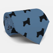 Cravate Cocker Spaniel Chien race Motif Silhouettes (Roulé)