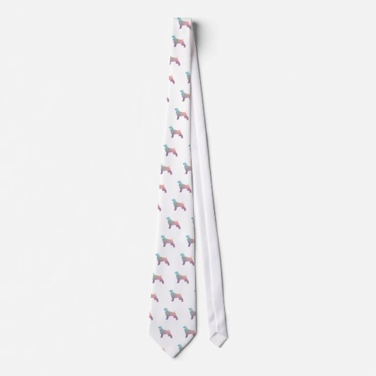 Cravate Cocker Spaniel Chien Silhouette Motif géométrique (Devant)