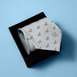 Cravate Cocker Spaniel Chiens Motif Monogramme