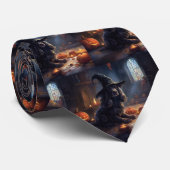 Cravate Cocker Spaniel Citrouilles Halloween Épouvantable (Roulé)