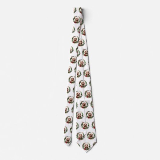 Cravate Cocker Spaniel Noël Wreath Festive Pup (Dos)
