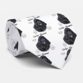 Cravate Cocker Spaniel (noir) Histoire Design (Roulé)