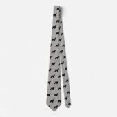 Cravate Cocker Spaniel Silhouettes Motif Gris et Noir (Devant)