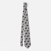 Cravate Cocker Spaniel Silhouettes Motif Gris et Noir (Dos)