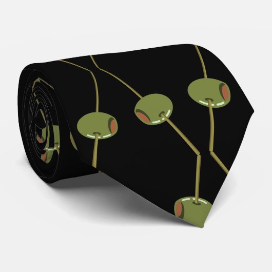 Cravate "Cocktail Olive" (Roulé)