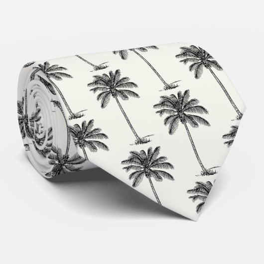 Cravate Cocotier Palm Trees Motif Ligne Style de dessin (Roulé)