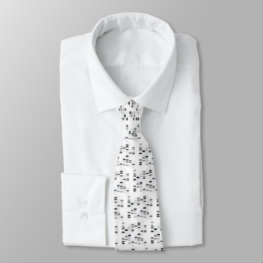 Cravate Code ADN noir sur blanc (Attaché)