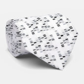 Cravate Code ADN noir sur blanc (Roulé)