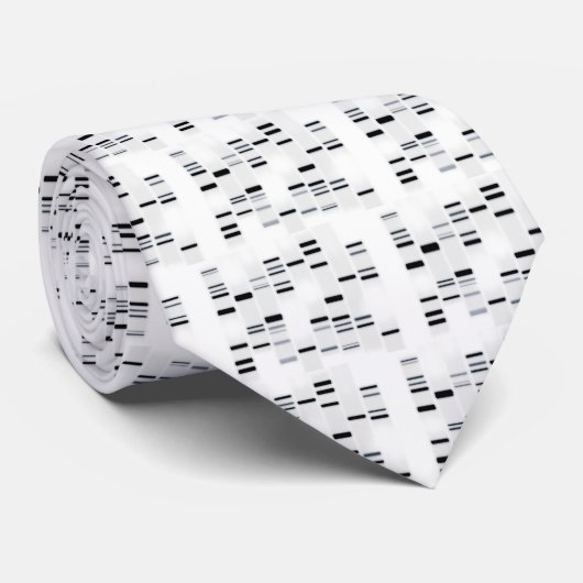 Cravate Code ADN noir sur blanc (Roulé)