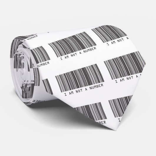 Cravate Code-Barre - Je Ne Suis Pas Un Numéro (Roulé)