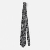 Cravate Code binaire blanc noir (Devant)