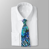 Cravate Code binaire bleu Nerdy (Attaché)