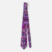 Cravate Code binaire Violet rose (Devant)