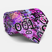Cravate Code binaire Violet rose (Roulé)
