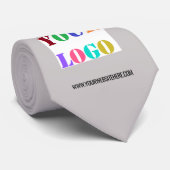 Cravate Code QR avec texte de logo personnalisé exemple de (Roulé)