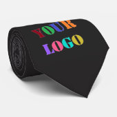 Cravate Code QR avec texte de logo personnalisé Exemple de (Roulé)
