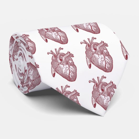 Cravate Coeur anatomique vintage (Roulé)