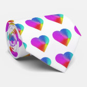Cravate Coeur arc-en-ciel (Roulé)