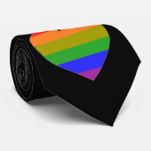 Cravate Coeur arc-en-ciel (Roulé)