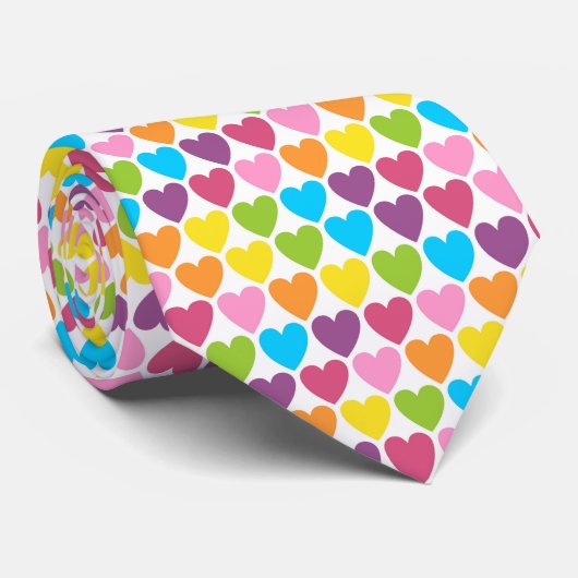 Cravate Coeur arc-en-ciel fun valentines daddy fille danse (Roulé)