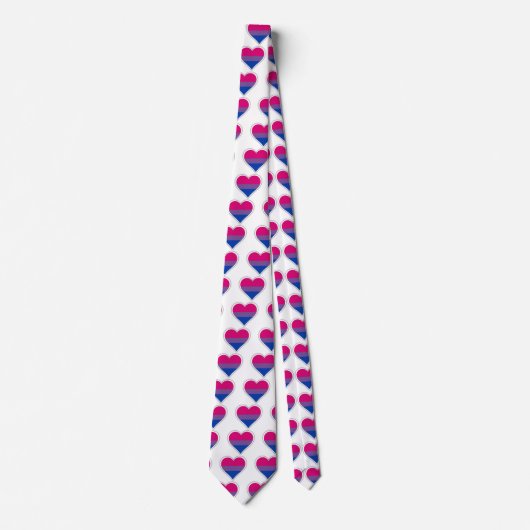 Cravate Coeur bisexuel de drapeau (Devant)