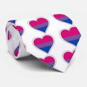 Cravate Coeur bisexuel de drapeau (Roulé)